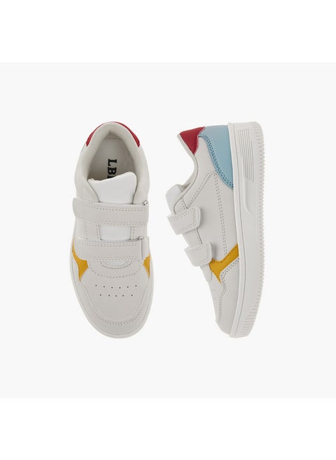 Boys Panelled Sneakers with Hook and Loop Closure