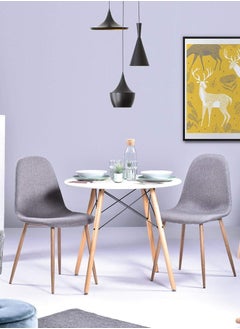 CityRiya-Long Dining Table Kitchen Table 70*70cm Round Dining Room Table Modern White Coffee Table Solid Wood Tea Table Furniture for Kitchen, Dining Room, Living Room  - Image 4