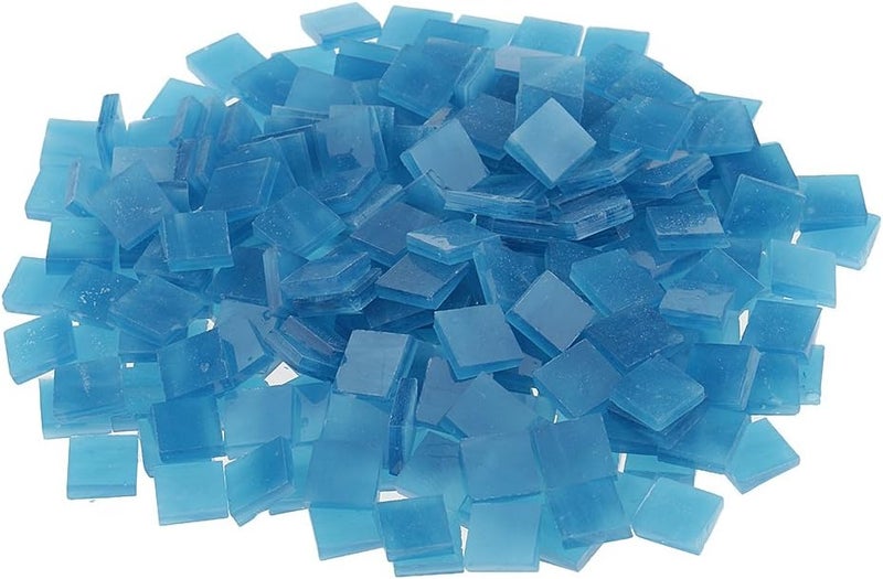 klarako 250pcs Vitreous Glass Mosaic Tiles Pieces For Arts DIY Craft 10x10mm Many Color klarakoLake blue - Image 1