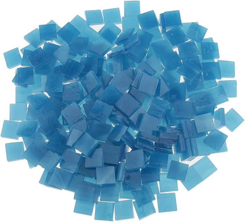 klarako 250pcs Vitreous Glass Mosaic Tiles Pieces For Arts DIY Craft 10x10mm Many Color klarakoLake blue - Image 3