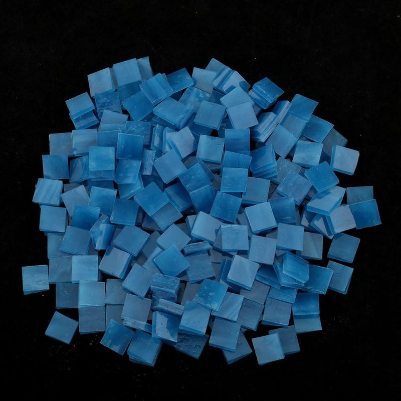 klarako 250pcs Vitreous Glass Mosaic Tiles Pieces For Arts DIY Craft 10x10mm Many Color klarakoLake blue - Image 5
