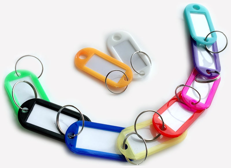 HoAoOo Key Tag Assorted Color Plastic Coded Key ID Label Tags Split Ring Keyring - with Label Window Ring Holder (200) - Image 5