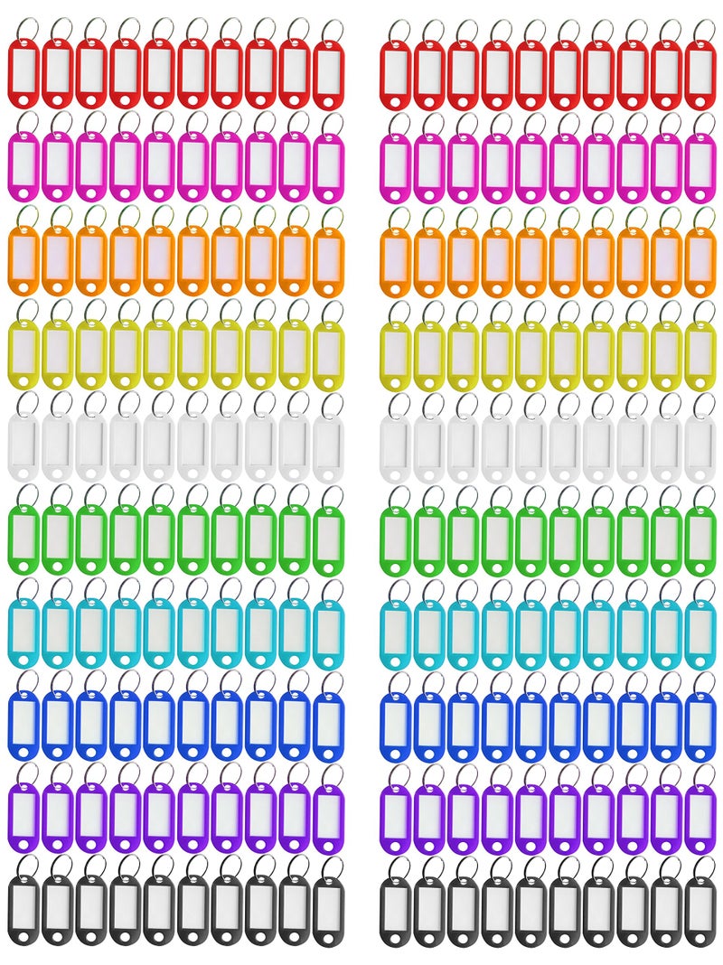 HoAoOo Key Tag Assorted Color Plastic Coded Key ID Label Tags Split Ring Keyring - with Label Window Ring Holder (200) - Image 1