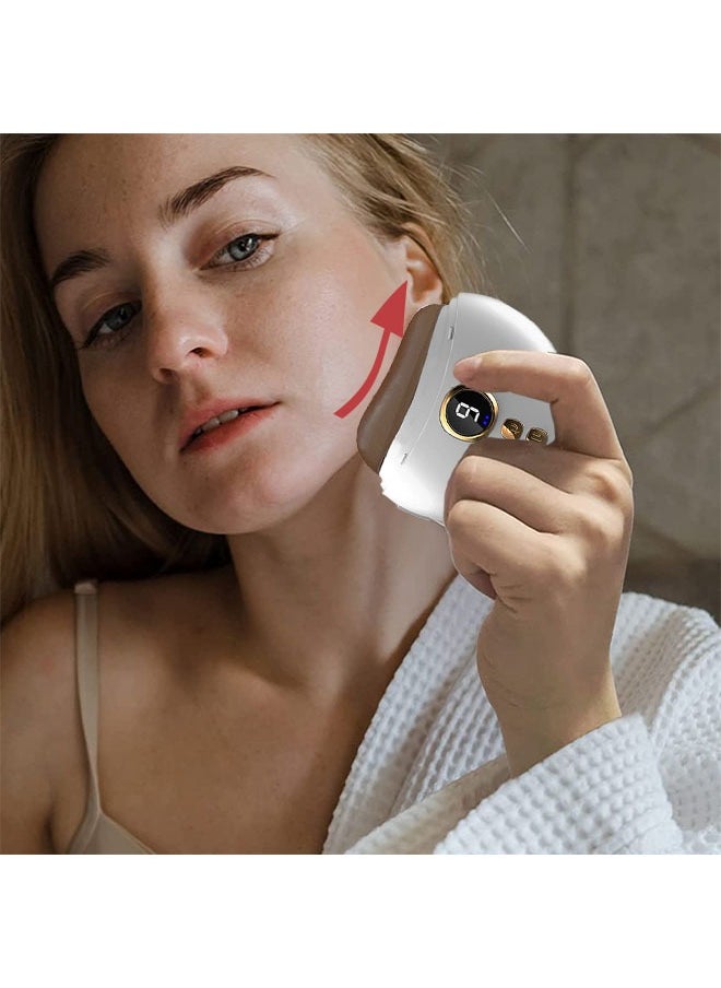 JS Face Wrinkles Reducing Instrument, Gua Sha Facial Tools, Double Chin and Puffiness Reduction, Electric Face Massager with 1 to 9 Level Heat and Vibration, Anti Aging, Neck, Face and Body Lift  - Image 2