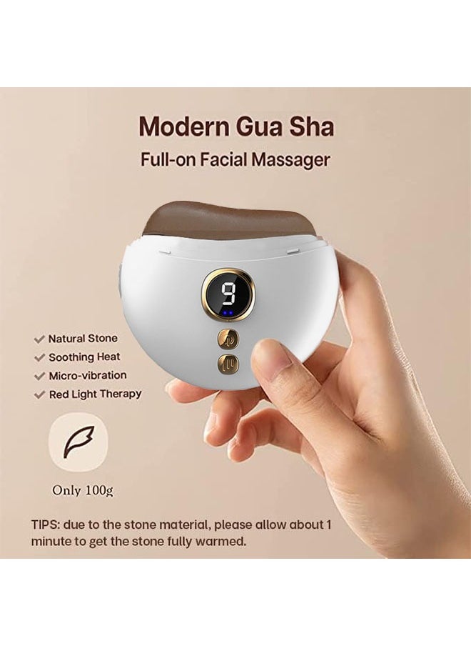 JS Face Wrinkles Reducing Instrument, Gua Sha Facial Tools, Double Chin and Puffiness Reduction, Electric Face Massager with 1 to 9 Level Heat and Vibration, Anti Aging, Neck, Face and Body Lift  - Image 3