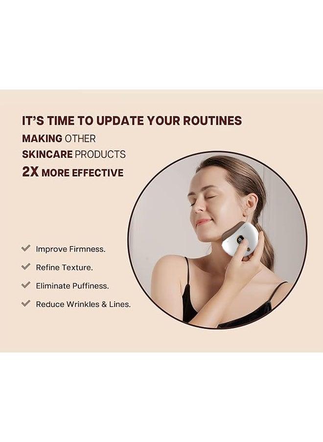 JS Face Wrinkles Reducing Instrument, Gua Sha Facial Tools, Double Chin and Puffiness Reduction, Electric Face Massager with 1 to 9 Level Heat and Vibration, Anti Aging, Neck, Face and Body Lift  - Image 4