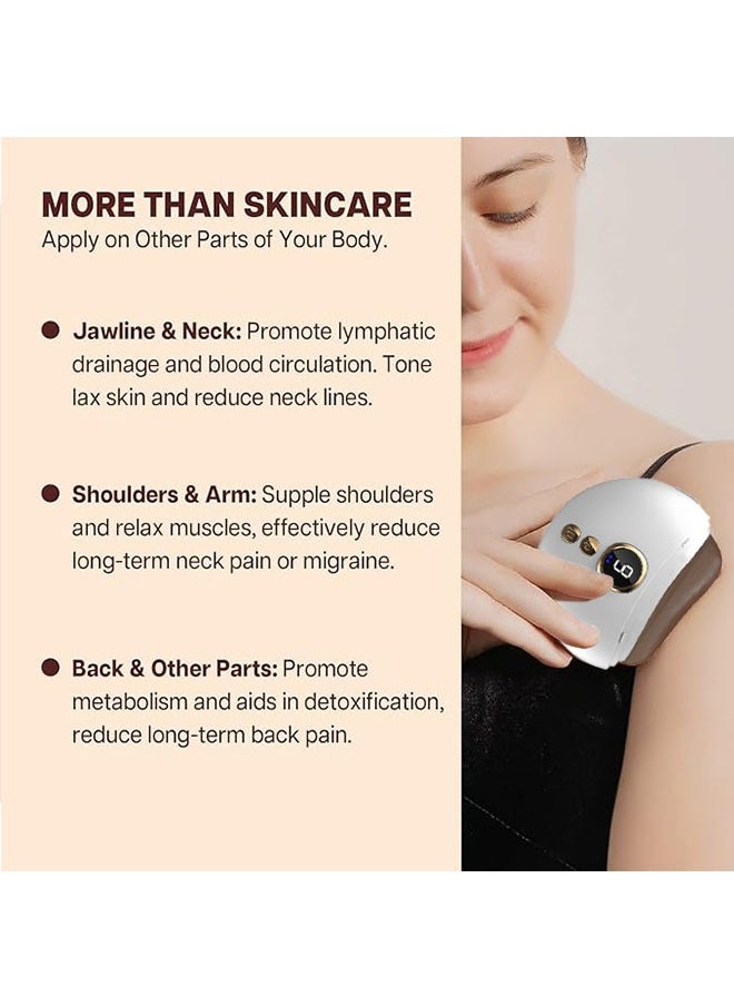 JS Face Wrinkles Reducing Instrument, Gua Sha Facial Tools, Double Chin and Puffiness Reduction, Electric Face Massager with 1 to 9 Level Heat and Vibration, Anti Aging, Neck, Face and Body Lift  - Image 5