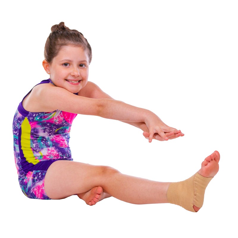دعامة كاحل مرنة من BraceAbility للأطفال، سحاب على القدم، كم ضغط للجمباز والرقص والرياضة للأطفال، الجري والتورم الناتج عن التواء الكاحل للأولاد والبنات S