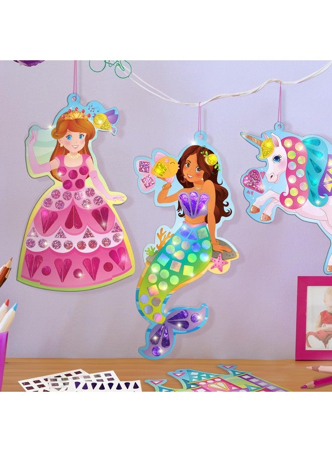 إيماجيميك مجموعة فنية للأطفال من إيماجيميك، فسيفساء مرآة للأميرة ووحيد القرن | مجموعة أدوات يدوية | ملصقات من رقائق معدنية للأطفال | هدية عيد ميلاد للبنات والأولاد من سن ٣، ٤، ٥، ٦، ٧، ٨ سنوات | هدايا عيد الميلاد لفتاة في الثالثة من عمرها - Image 4