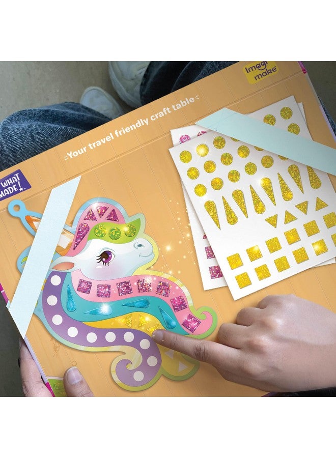 إيماجيميك مجموعة فنية للأطفال من إيماجيميك، فسيفساء مرآة للأميرة ووحيد القرن | مجموعة أدوات يدوية | ملصقات من رقائق معدنية للأطفال | هدية عيد ميلاد للبنات والأولاد من سن ٣، ٤، ٥، ٦، ٧، ٨ سنوات | هدايا عيد الميلاد لفتاة في الثالثة من عمرها - Image 2