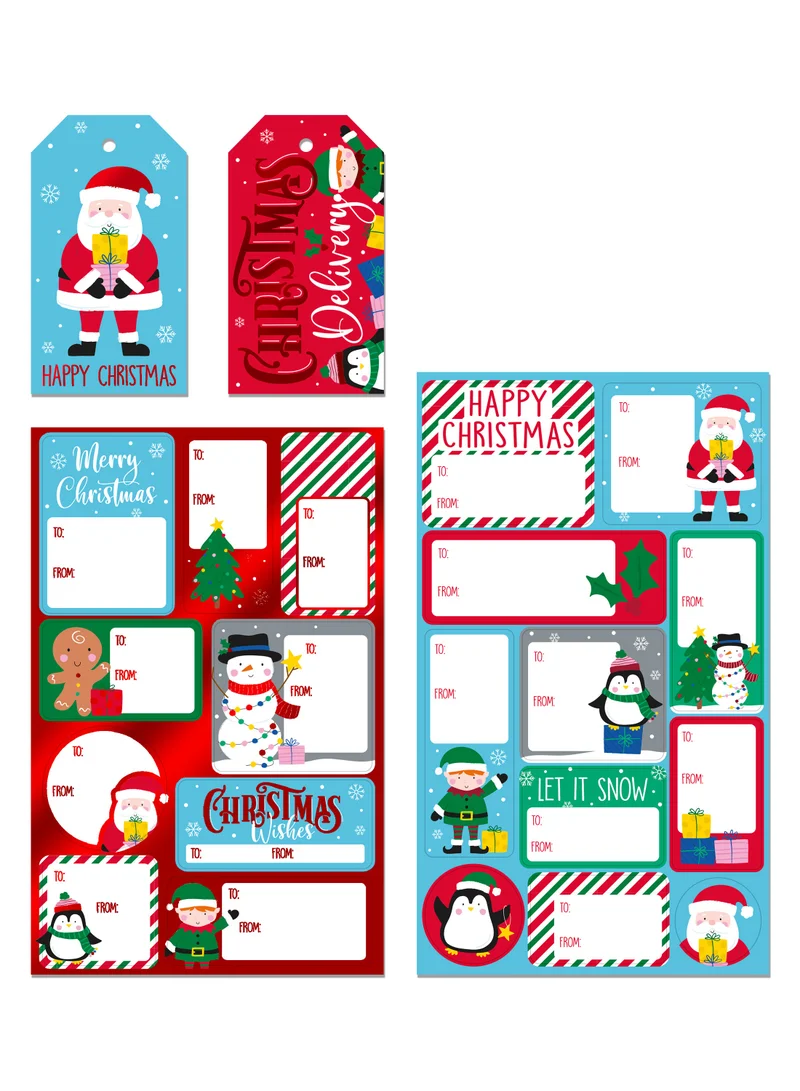 EuroWrap Cute Tag and Sticker Set - 55 Pack