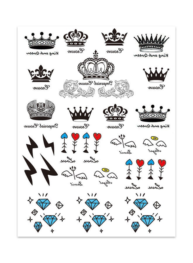 نيبمينينت مجموعة ملصقات تاتو مؤقتة مضادة للماء بتصميم بسيط من قطعتين