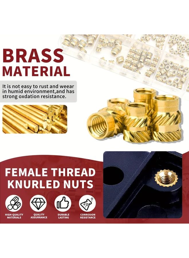 428pcs Brass Knurled Nuts Kit M2 M2 5 M3 M4 M5 Female Threaded Inserts For 3D Printing - Image 4