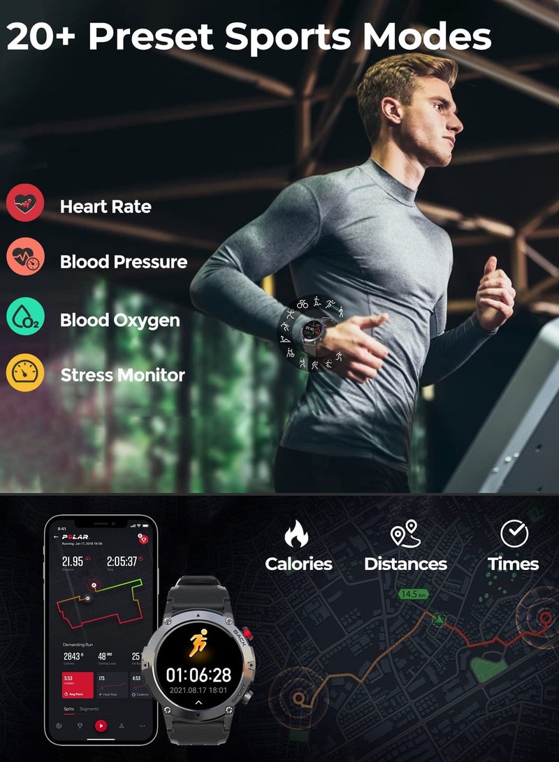 Excefore Smart Watch for Men, Fitness Smartwatch with Bluetooth Call, IP68 Waterproof, Heart Rate Monitor, Sleep Tracker, and 20+ Sports Modes for Android and iOS - Image 4