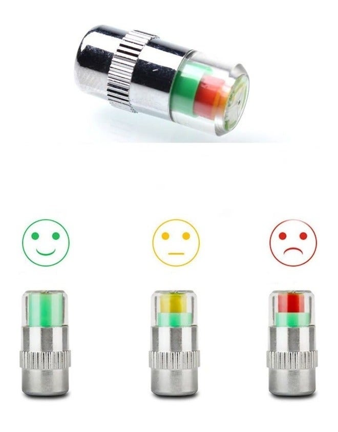 4Pcs 2.4 Bar 36 PSI Car Tire Pressure Monitor Valve Stem Caps Sensor Indicator Tire Monitor Cap 3 Color Eye Alert TPMS Tire Pressure Monitor System - Image 1