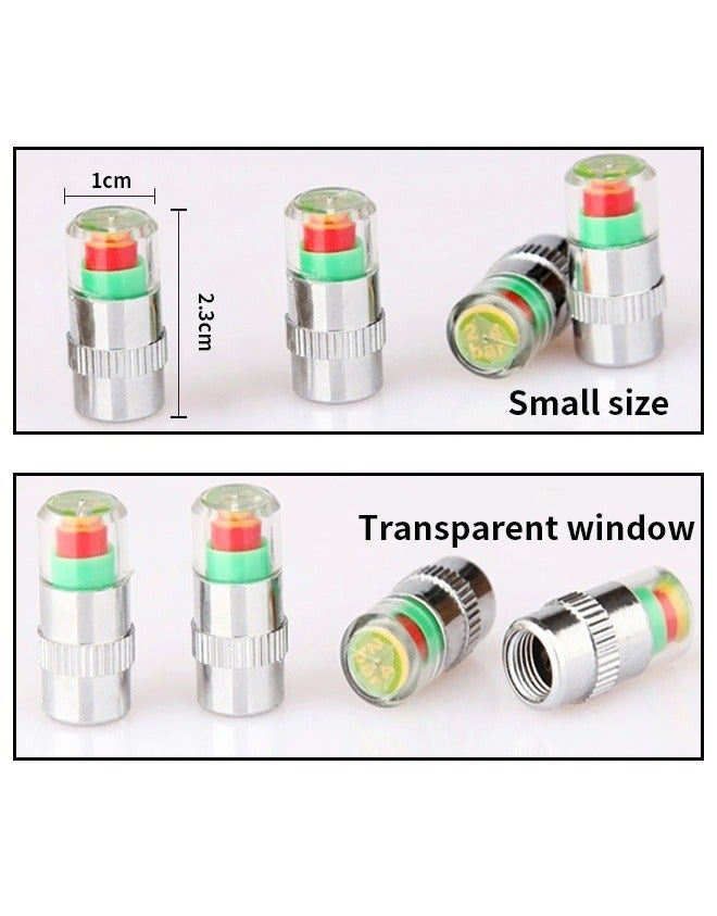 4Pcs 2.4 Bar 36 PSI Car Tire Pressure Monitor Valve Stem Caps Sensor Indicator Tire Monitor Cap 3 Color Eye Alert TPMS Tire Pressure Monitor System - Image 2