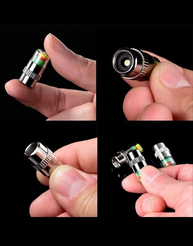 4Pcs 2.4 Bar 36 PSI Car Tire Pressure Monitor Valve Stem Caps Sensor Indicator Tire Monitor Cap 3 Color Eye Alert TPMS Tire Pressure Monitor System - Image 5