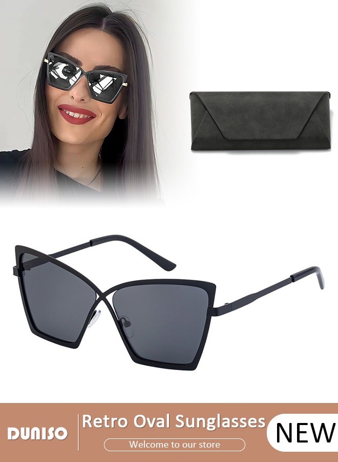DUNISO Retro Sunglasses for Women, Trendy Square Cat Eye Sunglasses,Classic Driving Ladies Sun Glasses, Fashion Lightweight Rectangle frame， Shades for female Outdoor 100% UV400 Protection - Image 1