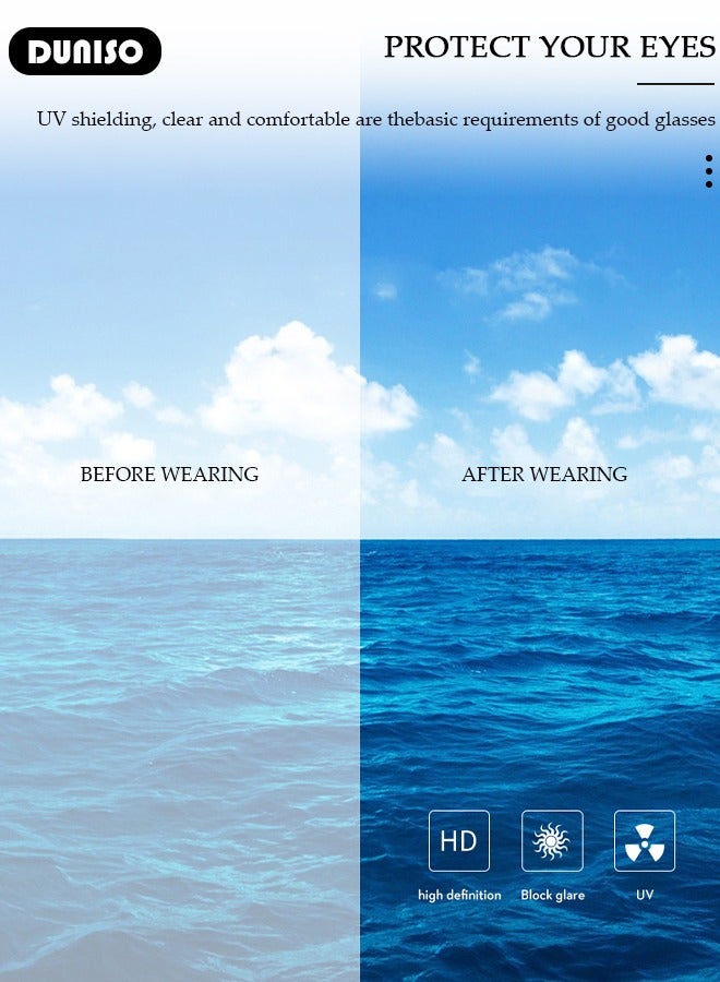 DUNISO Retro Sunglasses for Women, Trendy Square Cat Eye Sunglasses,Classic Driving Ladies Sun Glasses, Fashion Lightweight Rectangle frame， Shades for female Outdoor 100% UV400 Protection - Image 3