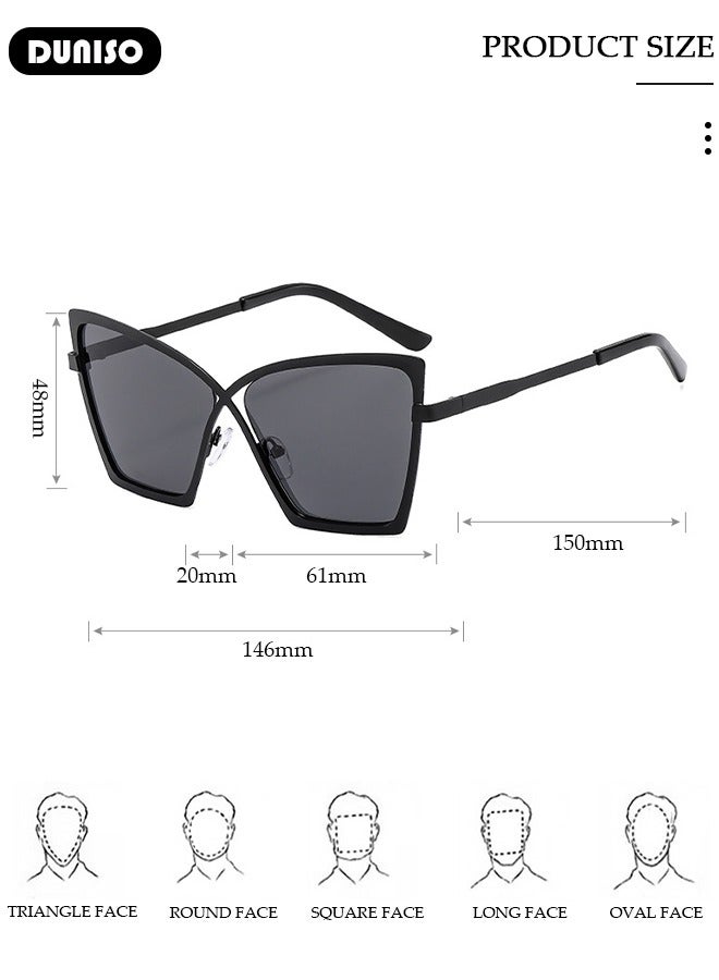 DUNISO Retro Sunglasses for Women, Trendy Square Cat Eye Sunglasses,Classic Driving Ladies Sun Glasses, Fashion Lightweight Rectangle frame， Shades for female Outdoor 100% UV400 Protection - Image 4