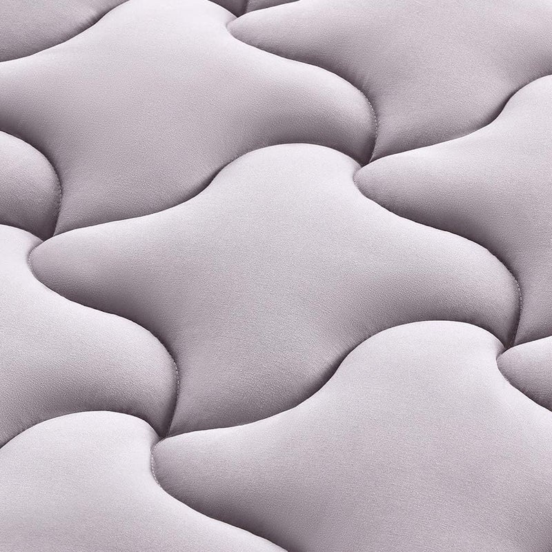 SLEEP ZONE غطاء مرتبة تبريد من مقاس Twin XL لفراش السكن الجامعي، غطاء مبطن ومجهز قابل للغسل، بديل ناعم ورقيق للريش، جيب عميق 8~21 بوصة (رمادي، Twin XL) - Image 4