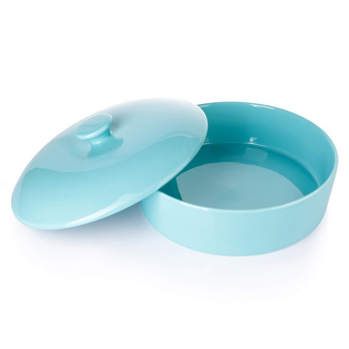 PORCELAIN TORTILLA WARMER HOLD UP TO 12 TORTILLAS CERAMIC TORTILLA SERVER TORTILLA HOLDER WITH LID FOR TACO TUESDAY NIGHT MEXICAN FIESTA PARTY MICROWAVE OVEN SAFE TURQUOISE