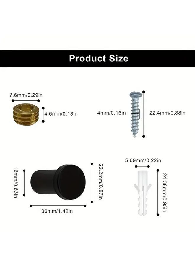 6pcs Modern Bathrobe Towel Hooks Matte Black Stainless Steel Wall Hooks Corrosion Resistant - Image 4