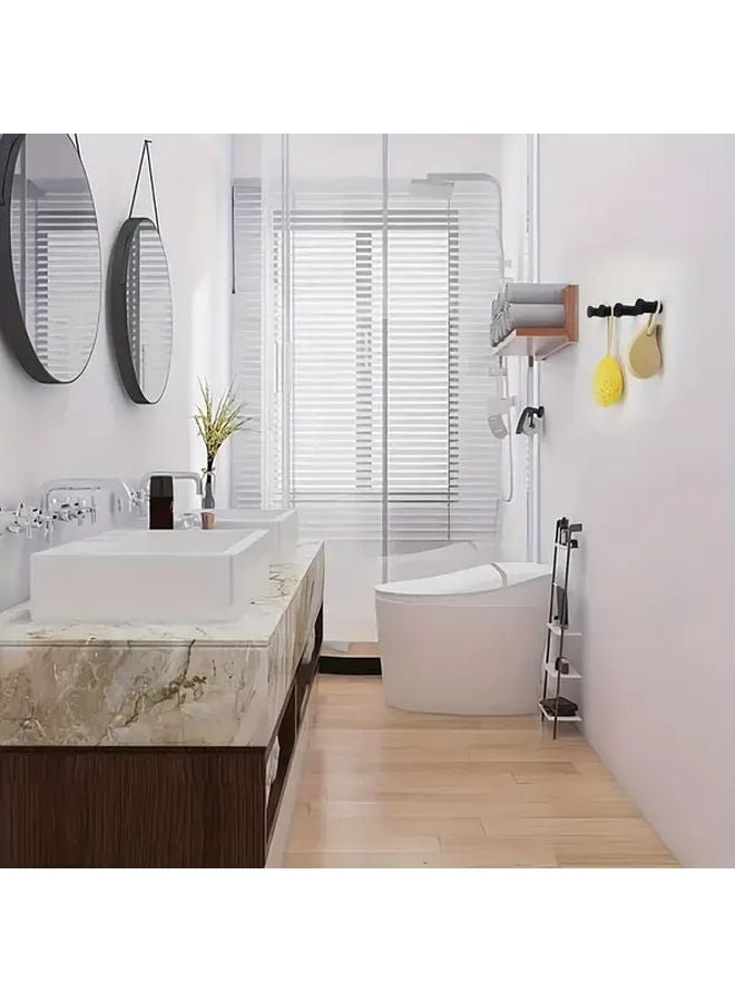 6pcs Modern Bathrobe Towel Hooks Matte Black Stainless Steel Wall Hooks Corrosion Resistant - Image 5