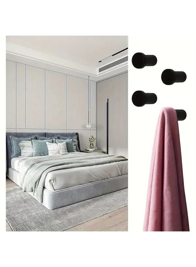 6pcs Modern Bathrobe Towel Hooks Matte Black Stainless Steel Wall Hooks Corrosion Resistant - Image 3