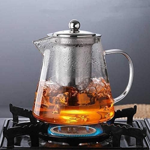 AVMPHD Green Tea Kettle Triangle Stainer 750ML Glass Tea Kettle Heat Resistant Tea Pot with Stainless Steel Infuser Strainer for Coffee Juice Loose Leaf Tea - Image 2