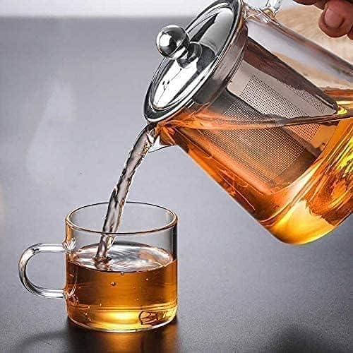 AVMPHD Green Tea Kettle Triangle Stainer 750ML Glass Tea Kettle Heat Resistant Tea Pot with Stainless Steel Infuser Strainer for Coffee Juice Loose Leaf Tea - Image 3