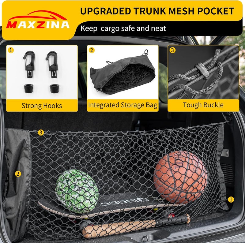Maxzina Single & bulk storage compatible Cargo Net Compatible with 2023-2025 2026 Honda Pilot Truck Bed Cargo Net 3.28'×1.05' Double Layer Envelope Style Dense Mesh Trunk Organizer for 2024 Pilot Exterior Accessories Repeated use friendly design - Image 5