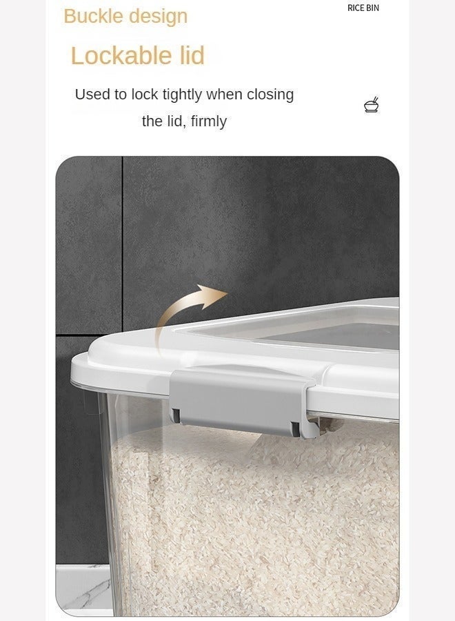 Arabest Essential Kitchen Rice Storage Bucket, 6KG Large Capacity Airtight Rice Container, Moisture Proof Insect Proof Sealed Rice Box with Measuring Cup for Home Kitchen - Image 5