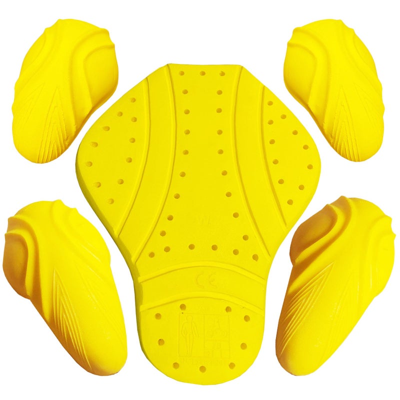 Jackets 4 Bikes CE Level 2 Back Elbow and Shoulder Certified Armor Pads 5 PC Set Motorcycle Armor Protector Inserts for Motorcycle Jackets Unisex All Yellow - Image 2