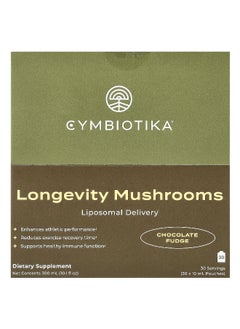 Cymbiotika Cymbiotika, Longevity Mushrooms, Liposomal Delivery, Chocolate Fudge, 30 Pouches, 10 ml Each  - Image 1