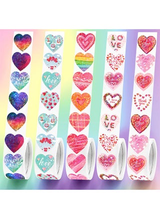 1000 PCS Heart Stickers for Kids, Colorful Heart Shape Self Adhesive Sticker, Decorative Love Stickers Labels for Valentine's Day, Kids Reward, Wedding, Mother's Day Envelopes Gift Packaging - view 2
