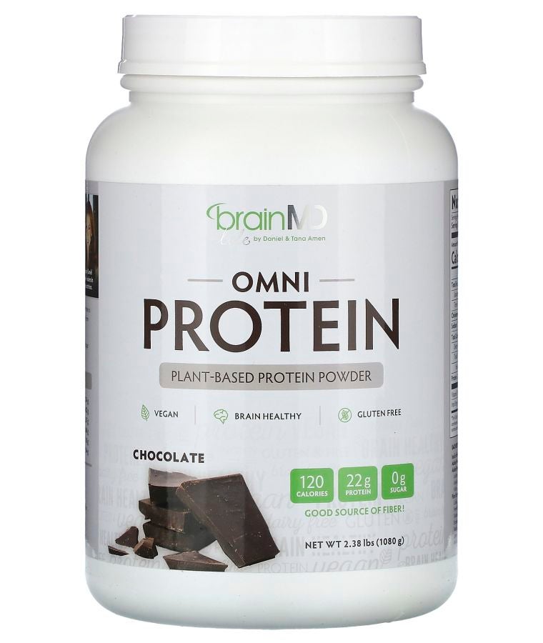 BRAINMD Omni Protein Plant-Based Protein Powder Chocolate 2.38 lbs (1080 g)