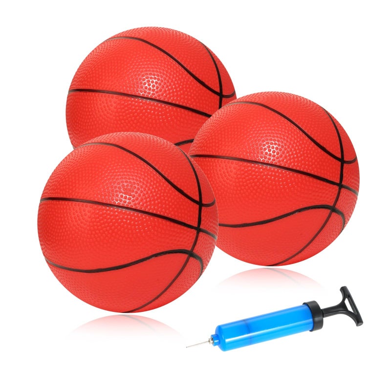 INTOWIND Mini Basketballs 3 Pack 7inch Small Basketball Size 3 Set with Pump Needle Ideal for Mini Hoop Outdoor Indoor Play Kids Basketball Party Favors - Image 3