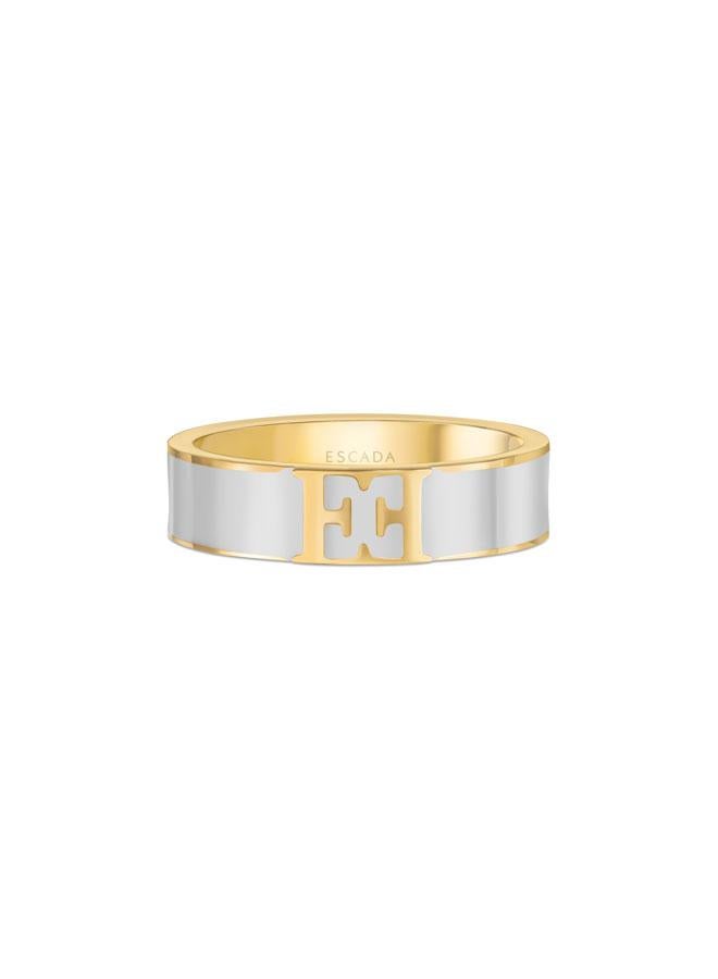 ESCADA Scarlett Gold Plated and White Enamel Ring for Women 52mm - Image 2