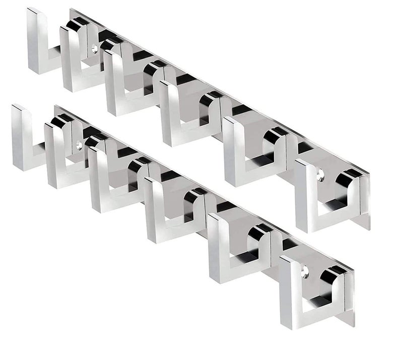 Goldfinch Stainless Steel Classy 6 Pin Door Wall Hook Set (Pack of 4) - Image 1