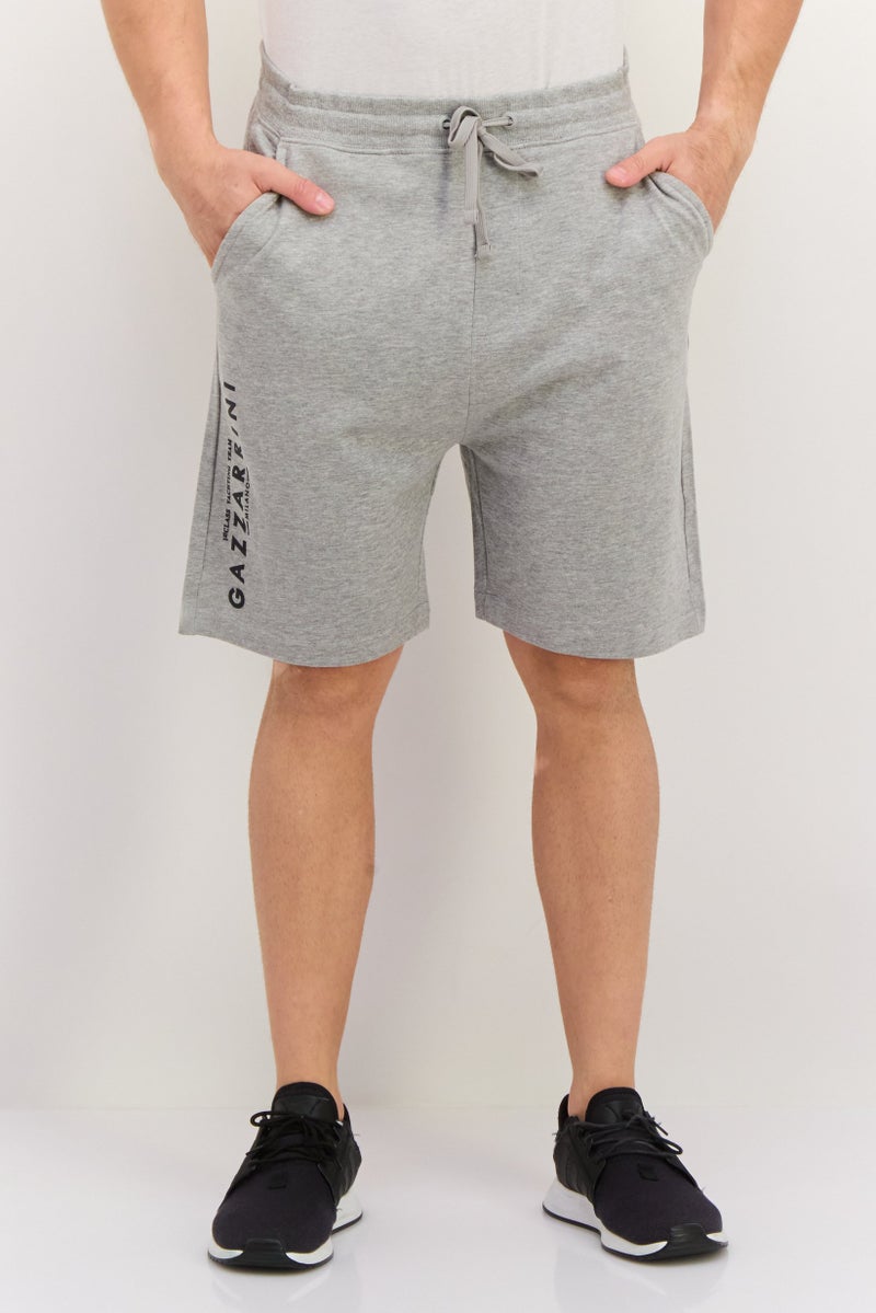 Gazzarrini Men Heather Side Pocket Basic Shorts, Grey - Image 1