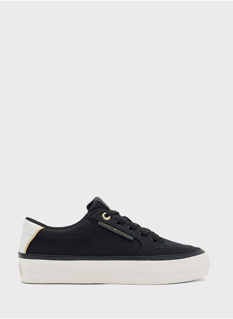 TOMMY HILFIGER Logo Detail Lace Up Low Top Sneakers  - Image 1