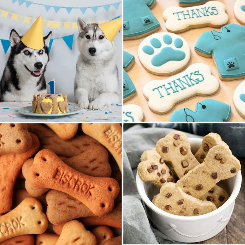 KAISHANE Bone Cookie Cutters Set  3 PCS Dog Bone Biscut Cutters Set Stainless Steel with Red Environmental PVC for DIY Baking Fondant Cake Molds Dog Treats - 3.9/3.1/2.4IN - Image 5