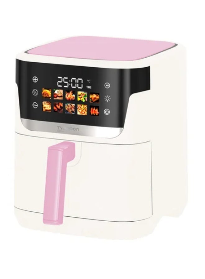 Typhoon Air Fryer - 6.5 Liters - 10 Programs - 60-Minute Timer - 1600 Watts - Off-White/Pink Color - TY-04-008 OWB - Image 1