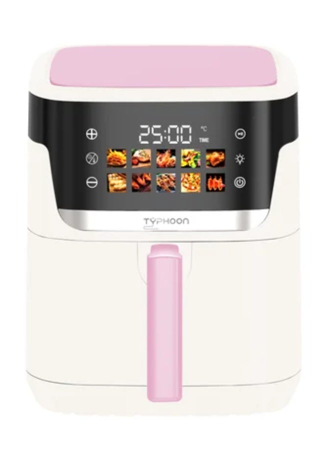 Typhoon Air Fryer - 6.5 Liters - 10 Programs - 60-Minute Timer - 1600 Watts - Off-White/Pink Color - TY-04-008 OWB - Image 2