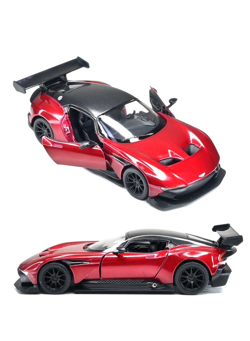 1:38 Scale Pull Back Action Door Openable 2016 Aston-Martin Vulcan with Decals Hardtop Collectible Toy Car - Image 1