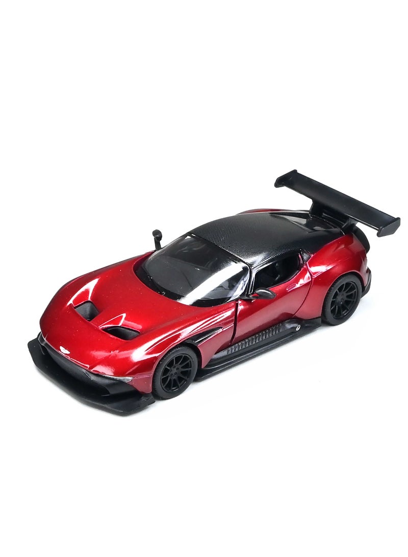 1:38 Scale Pull Back Action Door Openable 2016 Aston-Martin Vulcan with Decals Hardtop Collectible Toy Car - Image 2