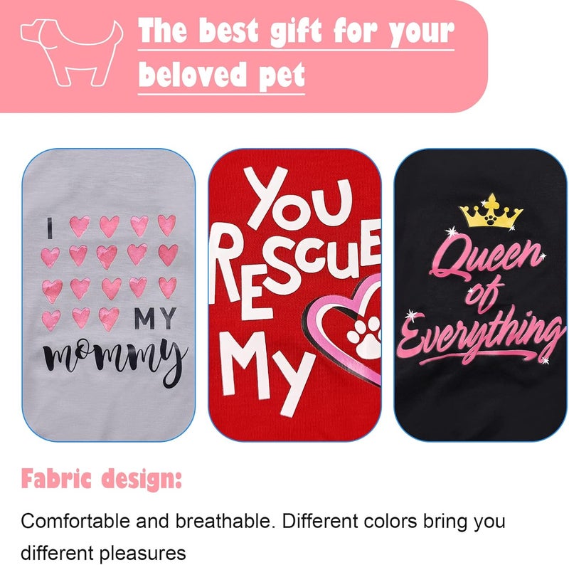 KATOLK 6 Pack Dog Clothes for Small Dogs, Soft and Breathable Puppy Kitten Dog Shirts with Letters for Pet Cats, Summer Dogs T-Shirt Apparel Sleeveless Vests for Chihuahua Yorkies (L) - Image 5
