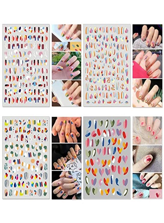 TailaiMei 12 Sheets Abstract Nail Art Stickers Modern Minimalist Art Graffiti Nail Decals SelfAdhesive Lady Face Simple Design Impress Color Nail Decoration For Women - Image 3