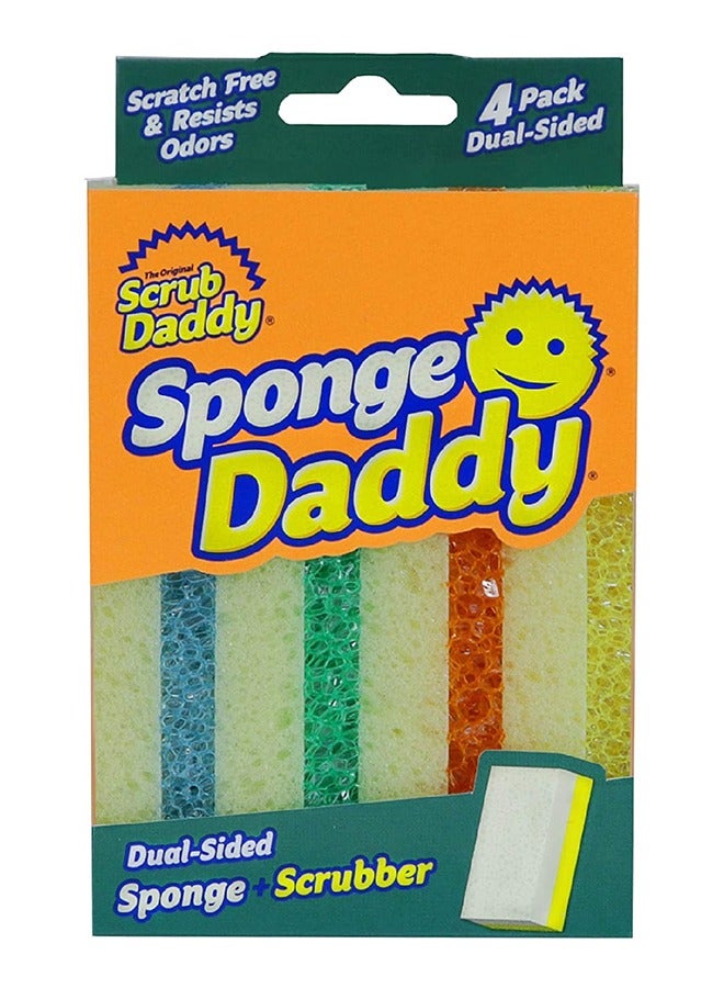 Scrub Daddy مجموعة من 4 إسفنجات مدهشة مزدوجة الجوانب بالإضافة إلى إسفنجة متنوعة - Image 1